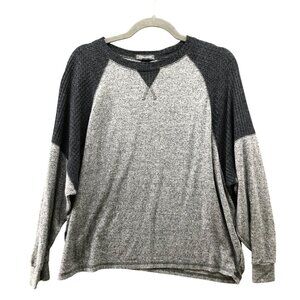 Billabong Oversized Raglan T Shirt Womens S Gray Long Sleeve Jersey Heather